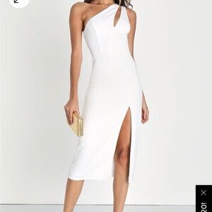 Elegant White One-Shoulder Dress